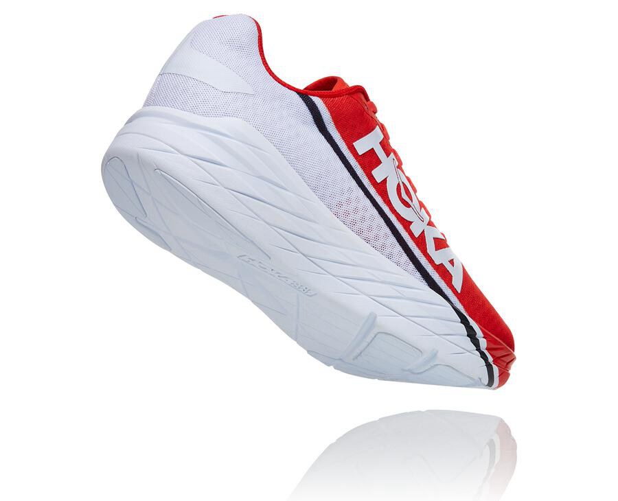 Hoka Australia One One Rocket X - Mens Running Shoes Red/White - KJENC-7613